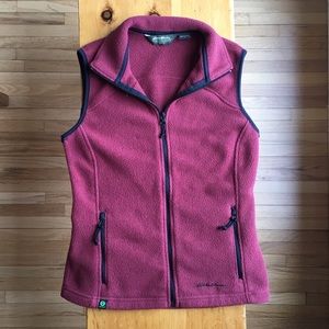 Eddie Bauer Cranberry Red Fleece Vest